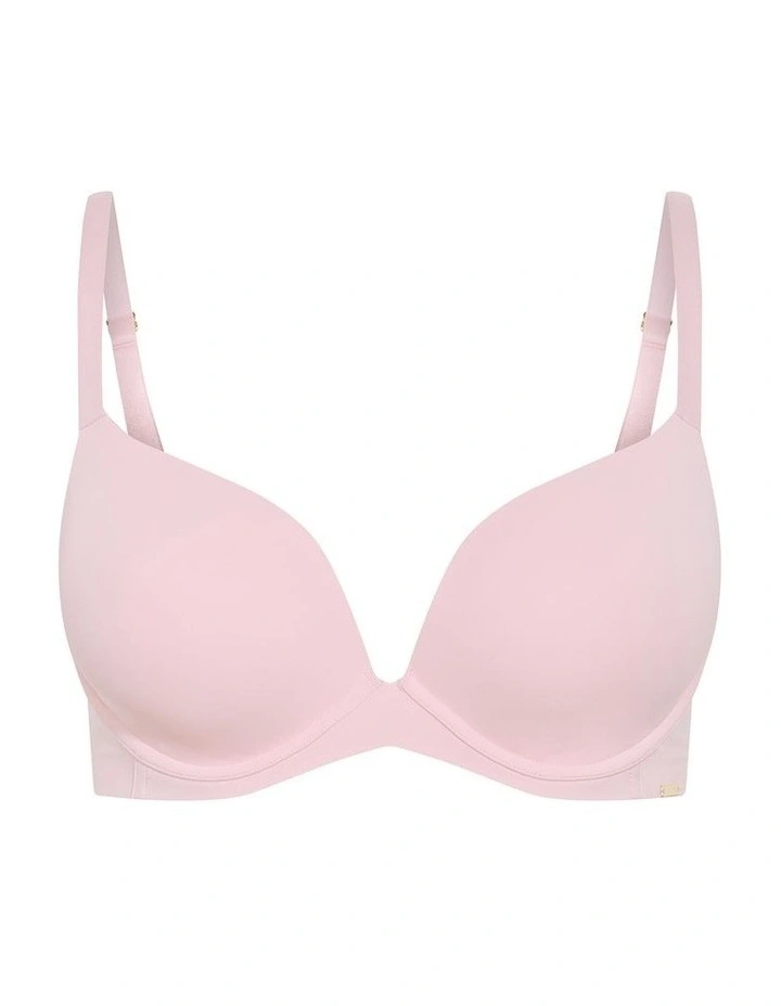 Luxe Microfibre Plunge T-Shirt Bra in Pink Icing image 3