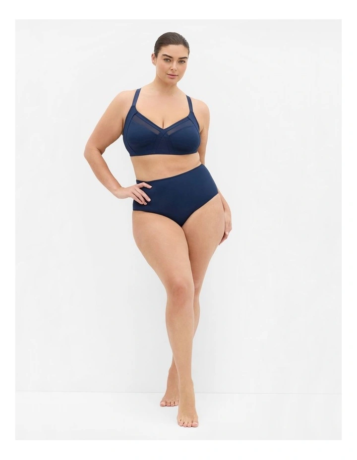 Luxe Microfibre Wireless Bra in Navy image 1
