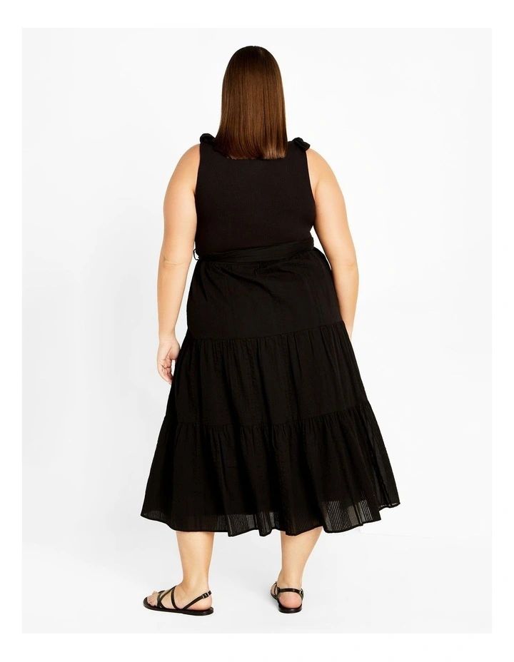 Hallie Tier Midi Dress in Black image 2