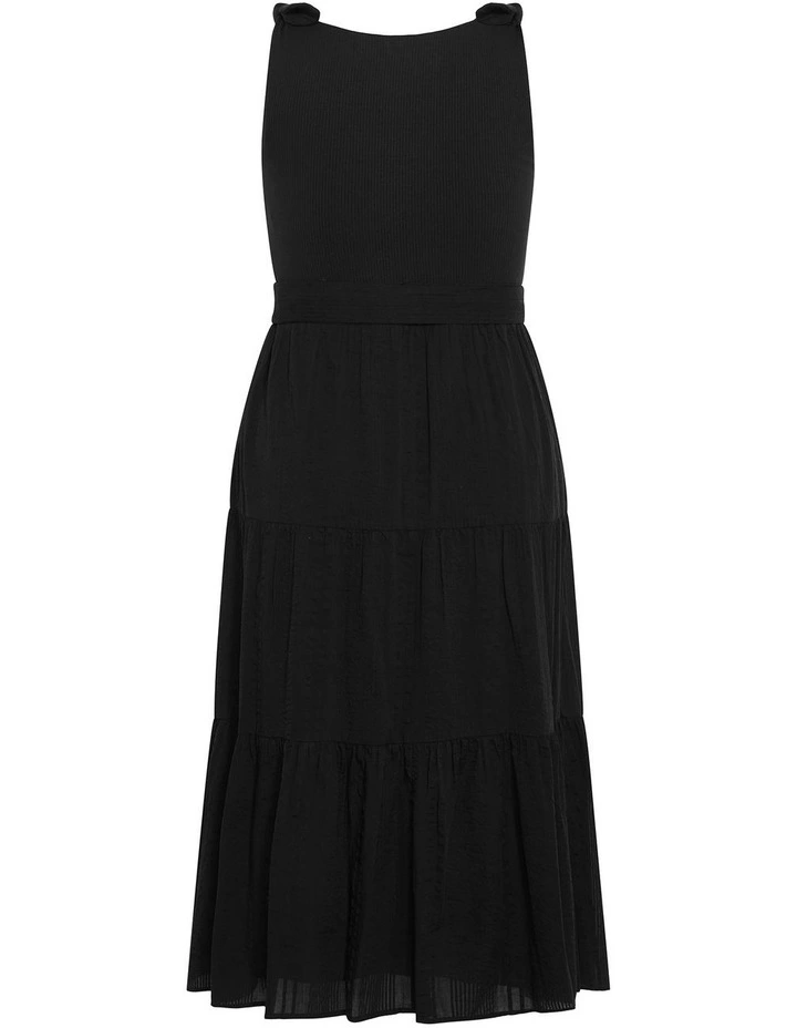 Hallie Tier Midi Dress in Black image 4