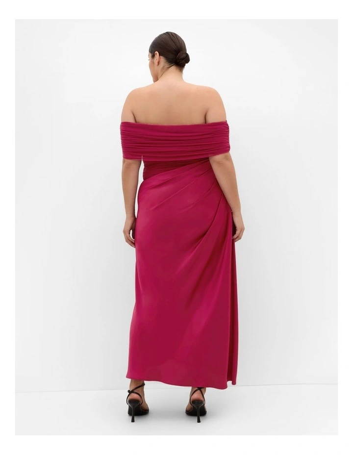 Tati Off Shoulder Maxi Dress in Raspberry image 2