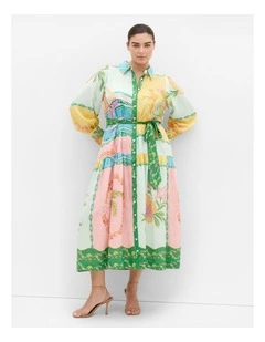 Ezra Mosaic Print Maxi Dress in Seafoam