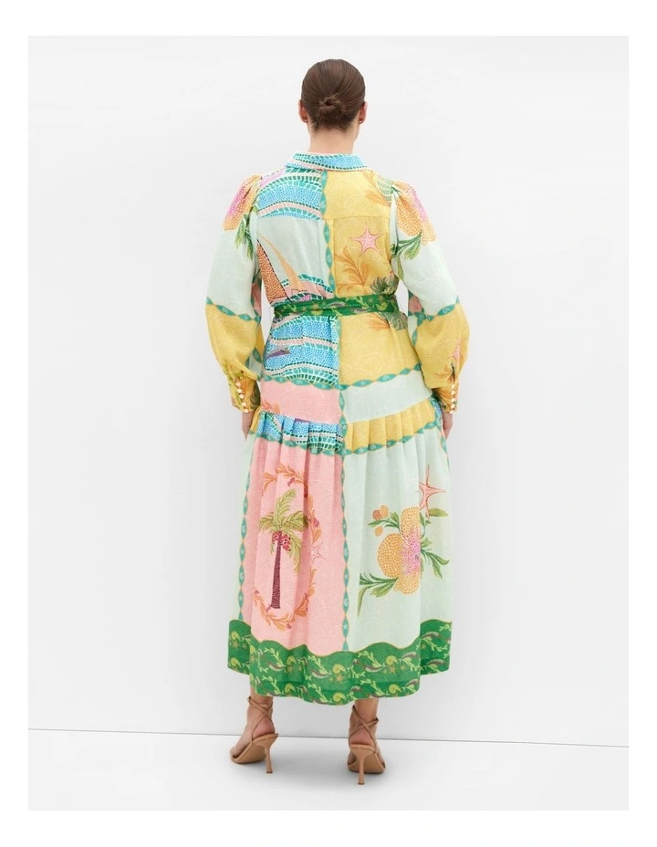 Ezra Mosaic Print Maxi Dress in Seafoam image 2