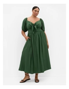 Villa Roma Tie Front Dress in Jungle Green