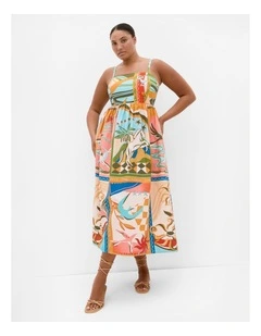 Print Midi Dress in Multi