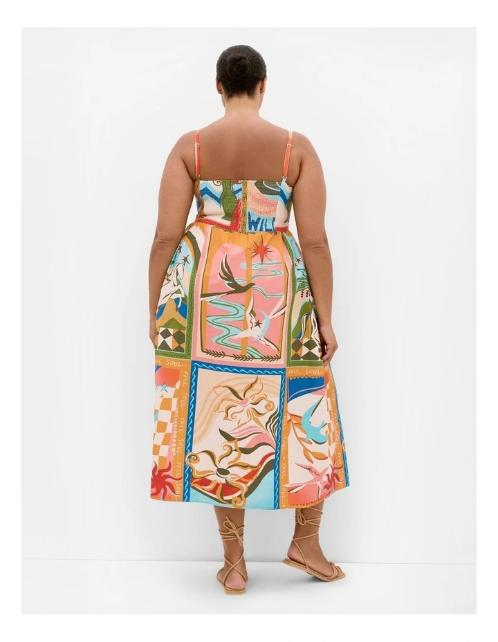 Print Midi Dress in Multi image 2