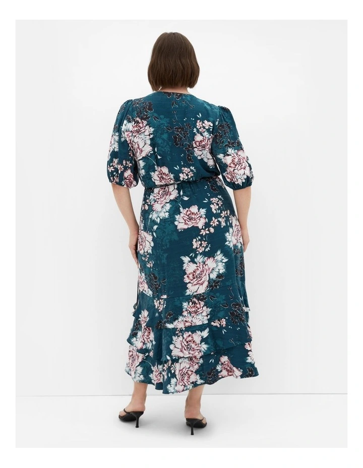 Bri Floral Wrap Dress in Jade image 2