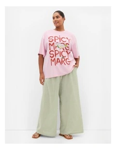 Oversized Margarita Print Tee in Pink