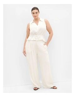 Eva Stripe Relaxed Vest in Ivory