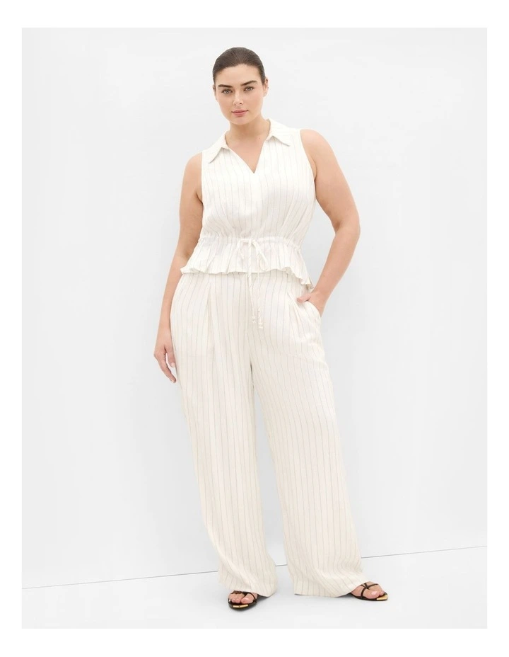 Eva Stripe Relaxed Vest in Ivory image 1
