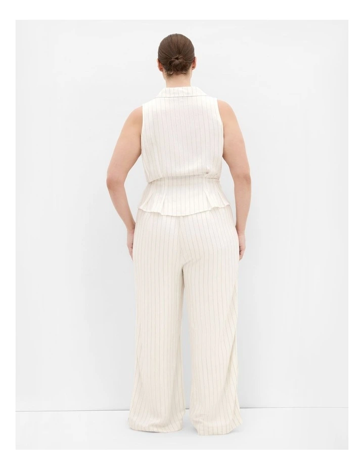 Eva Stripe Relaxed Vest in Ivory image 2