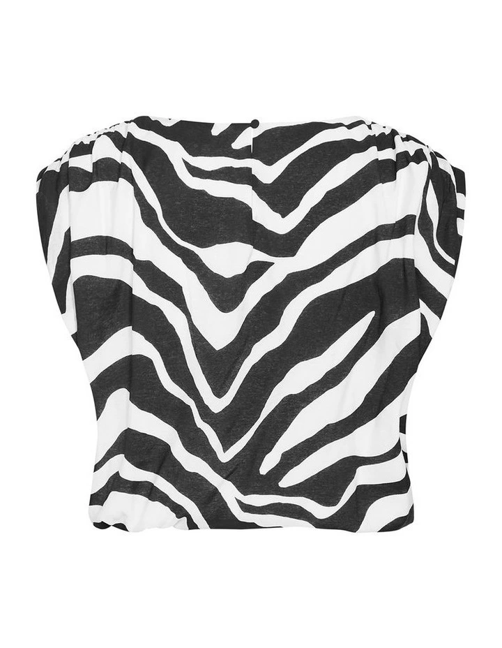 Chiara Abstract Print Top in Black image 4