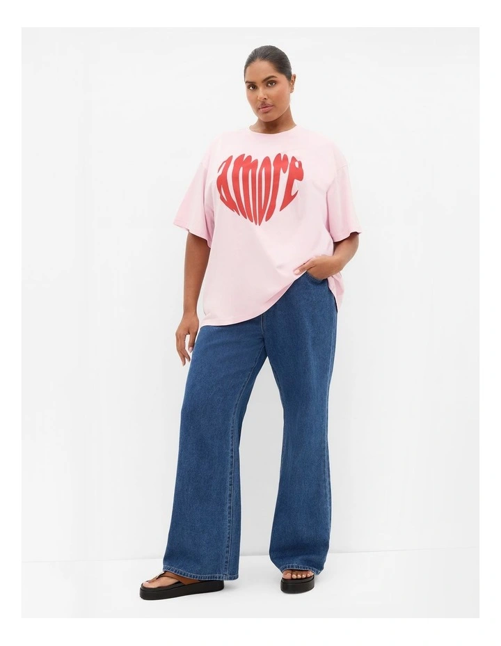 Laid Back Amore Tee in Pink image 1