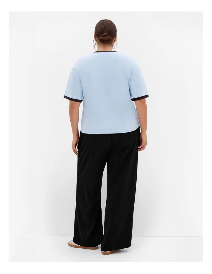 Oversized V Neck Tee in Light Blue image 2