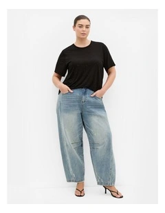 Blinged Up Stretch Top in Black