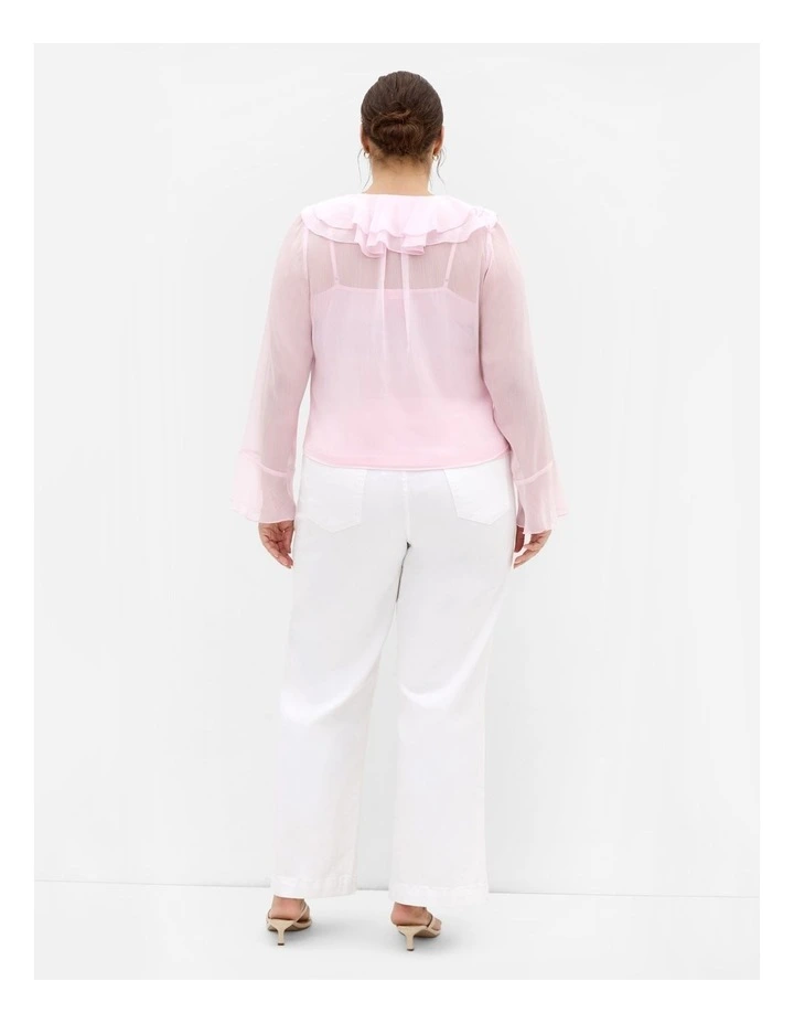 Luscious Sheer Ruffles Top in Pout image 2