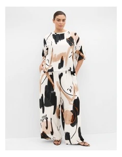 Alexi Exhibit Print Pant in Ivory