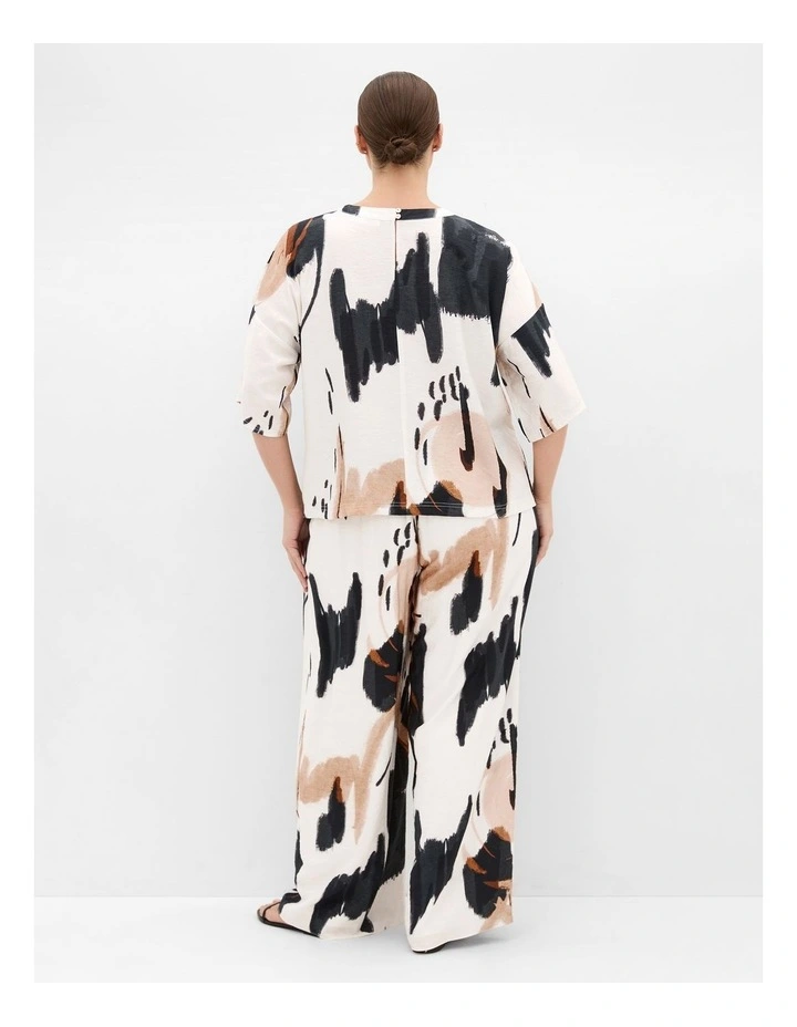 Alexi Exhibit Print Pant in Ivory image 2