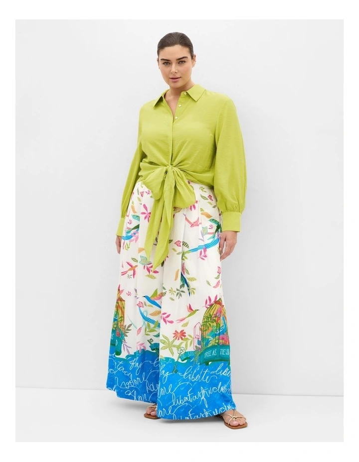 Free Spirit Print Wide Leg Pant in Ivory image 1