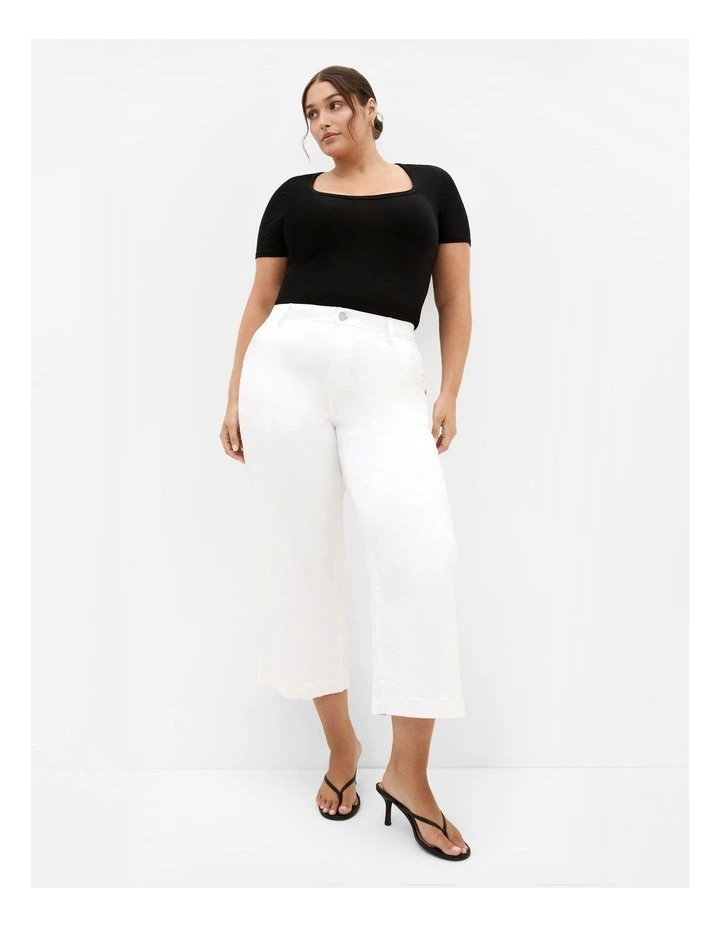Harley Fit Avery Wide Leg Crop Jeans in Ivory image 1