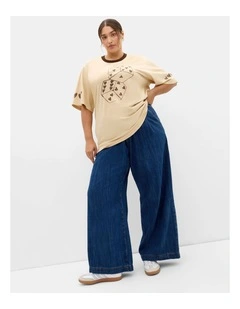 Roll The Dice Oversized Tee in Butter