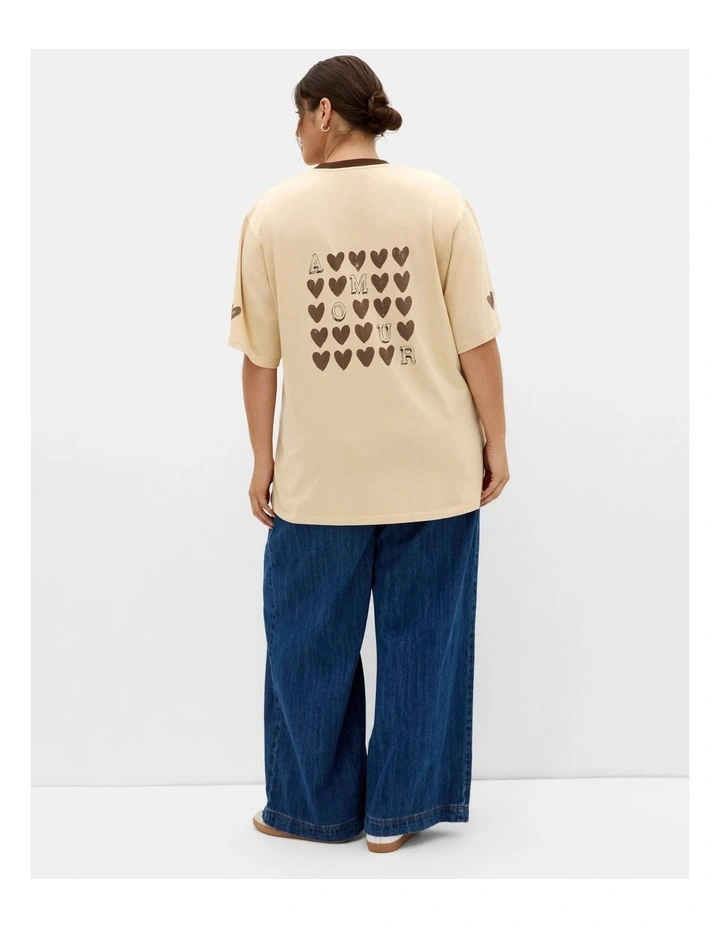 Roll The Dice Oversized Tee in Butter image 2