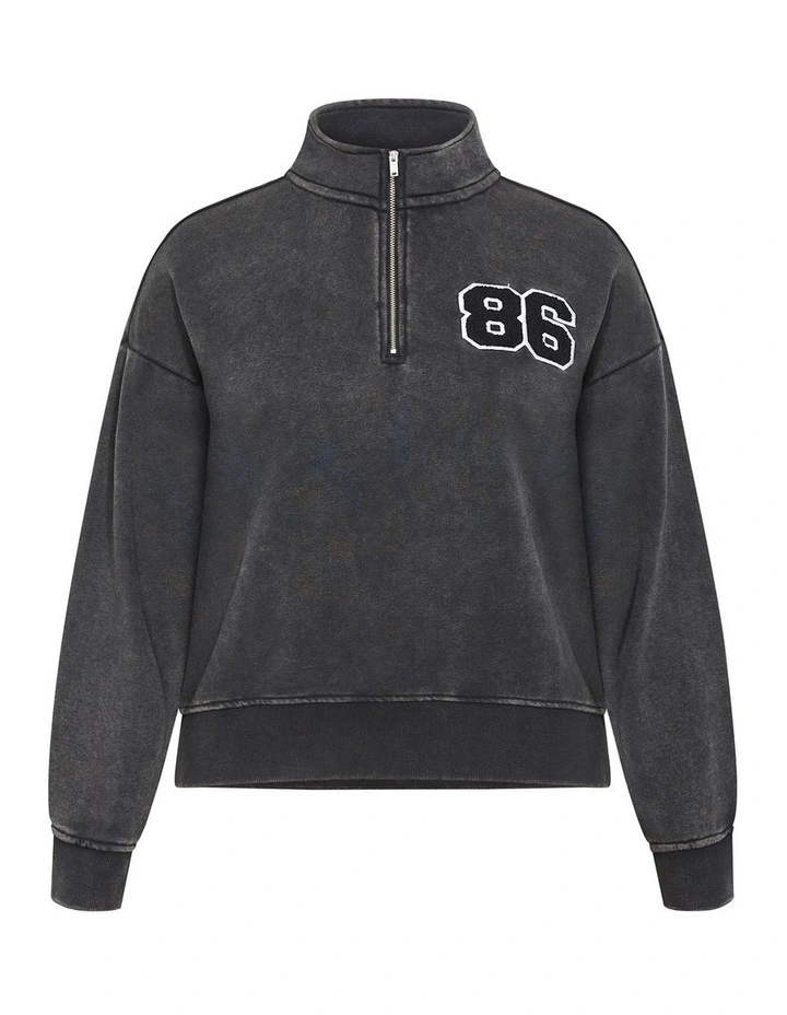 Bliss Half Zip Sweatshirt in Charcoal image 3