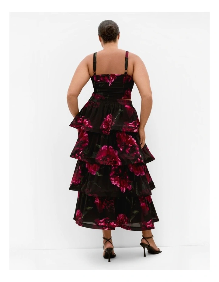 Bianka Bloom Print Crop Top in Black image 2