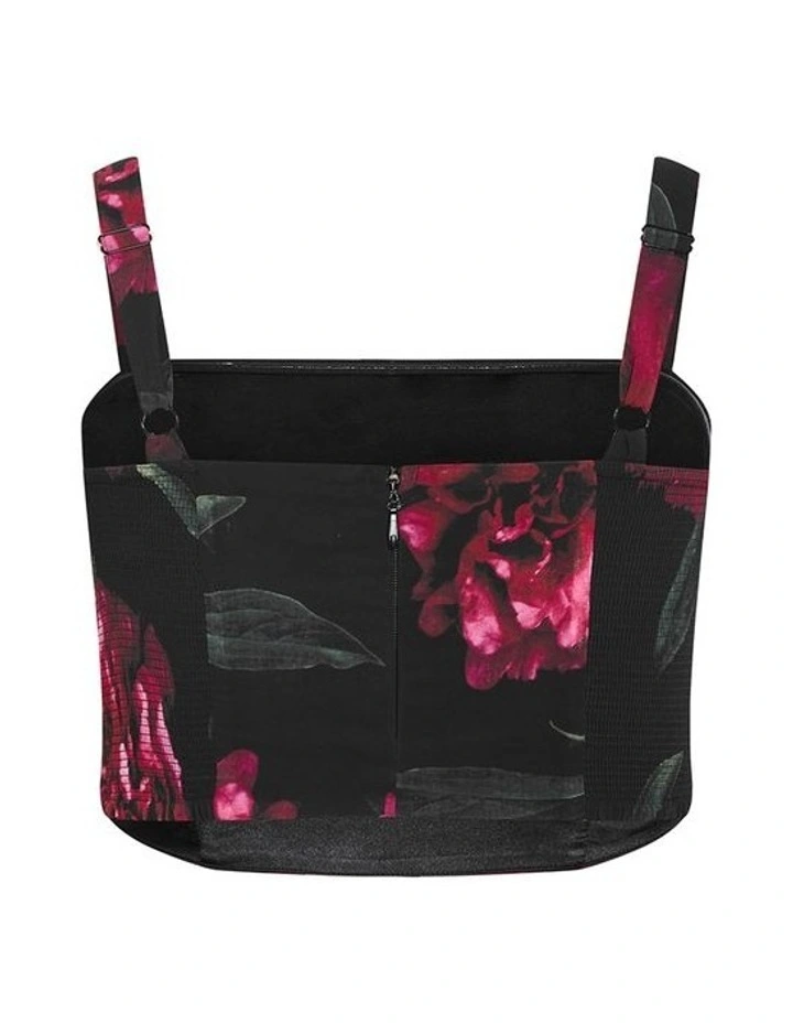 Bianka Bloom Print Crop Top in Black image 4