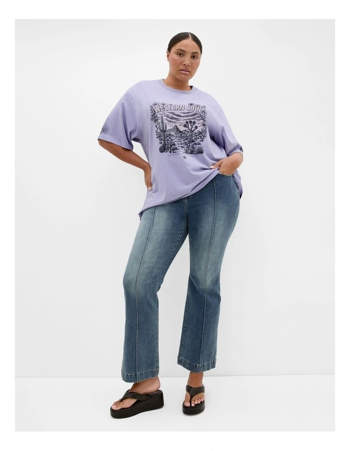 Western Soul Oversized Tee in Lilac image 1