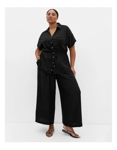 Aria Cinched Shirt in Black