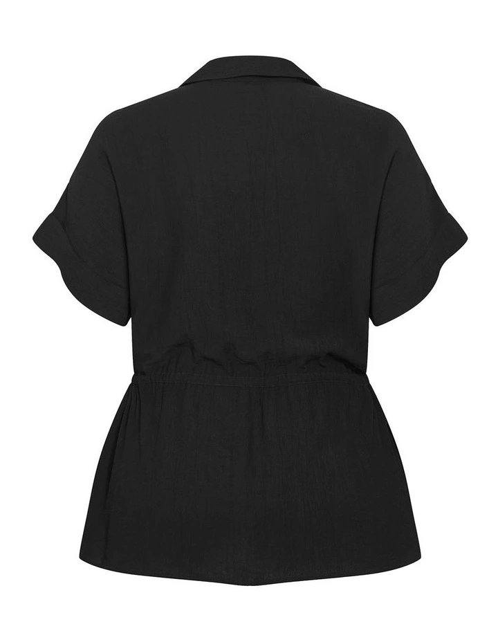 Aria Cinched Shirt in Black image 4