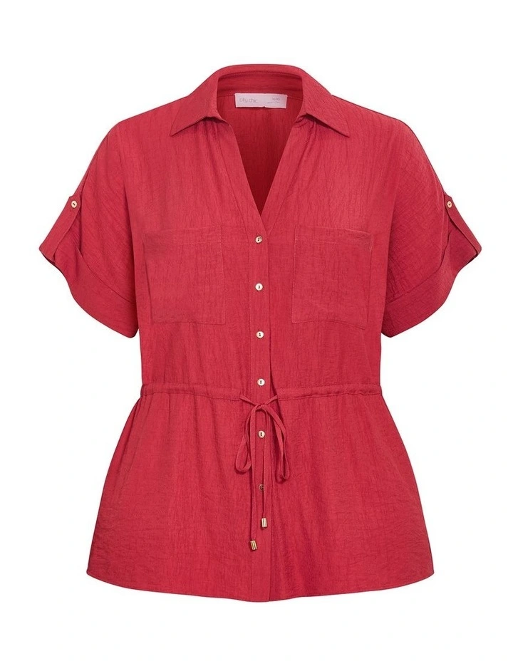 Aria Cinched Shirt in Sienna image 3