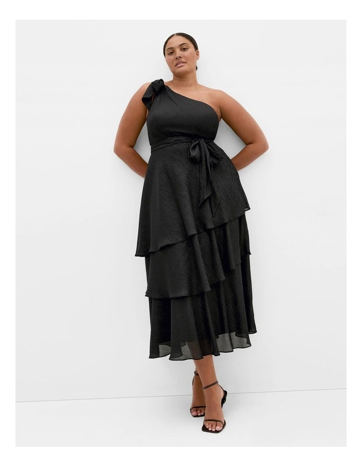 Enchant One Shoulder Maxi Dress in Black image 1