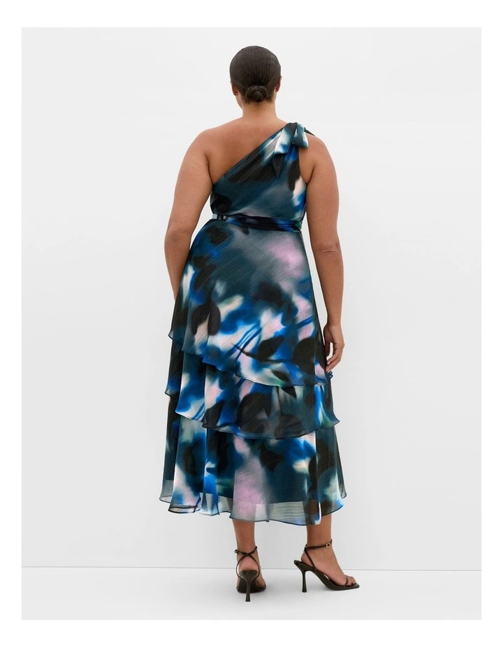 Enchant Haze One Shoulder Maxi Dress in Deep Ocean image 2