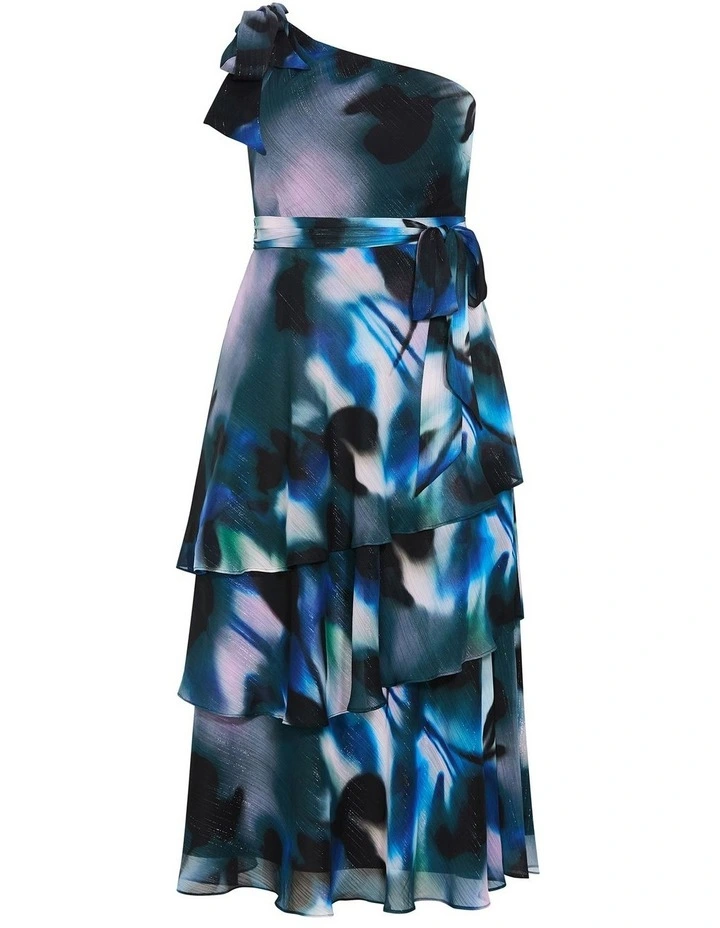 Enchant Haze One Shoulder Maxi Dress in Deep Ocean image 3