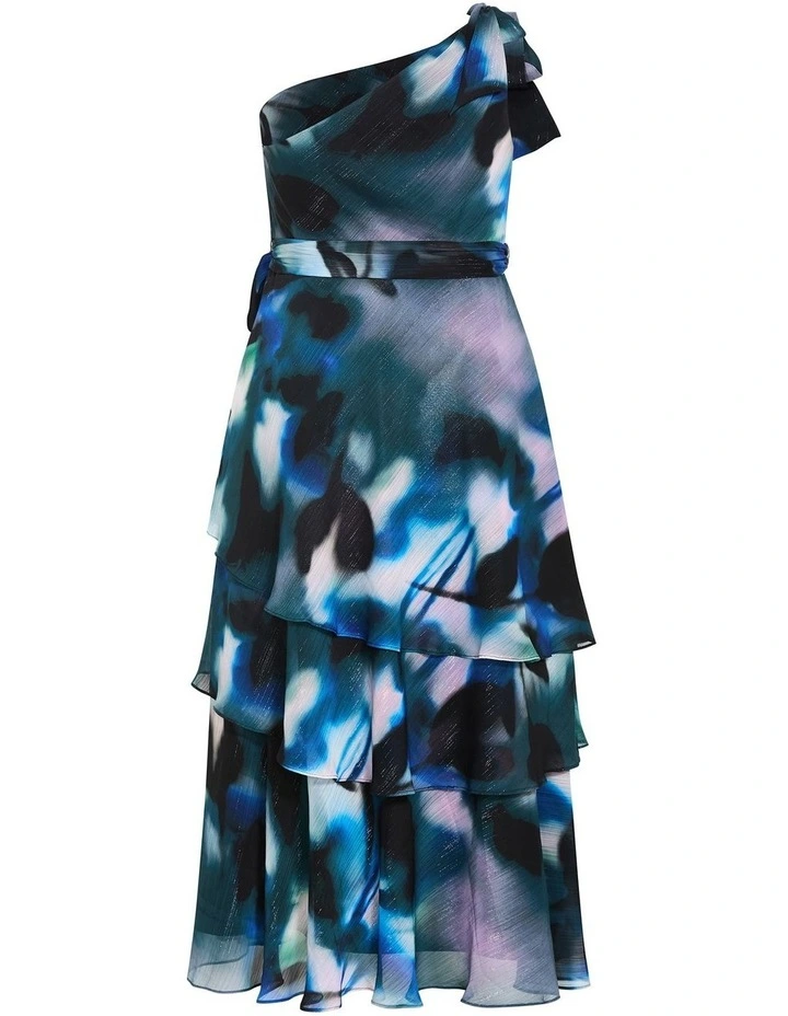 Enchant Haze One Shoulder Maxi Dress in Deep Ocean image 4