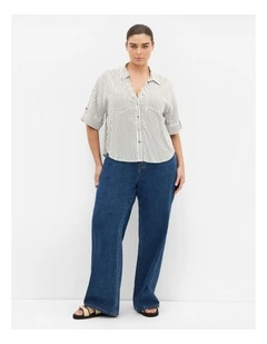 Darci Stripe Shirt in White