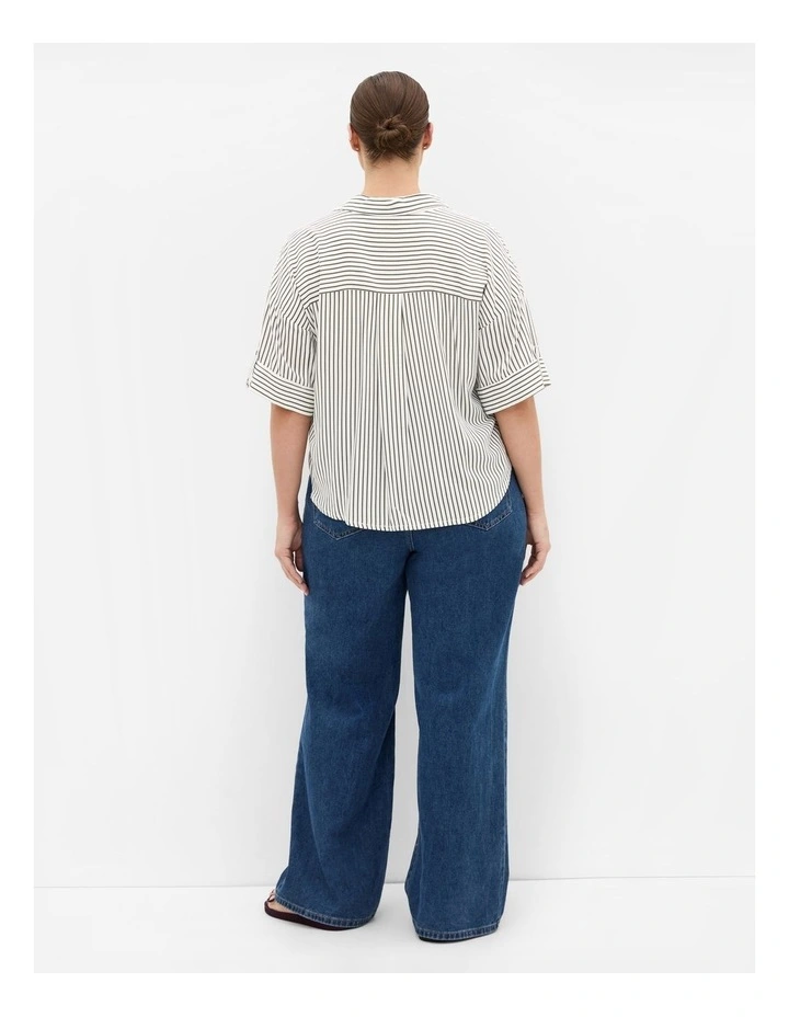 Darci Stripe Shirt in White image 2