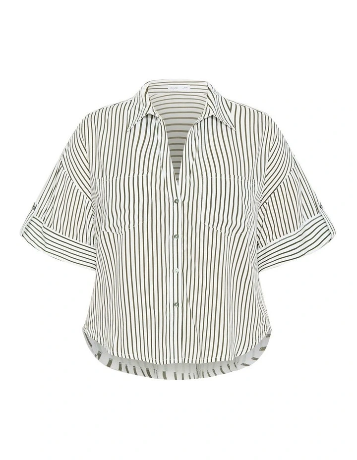 Darci Stripe Shirt in White image 3