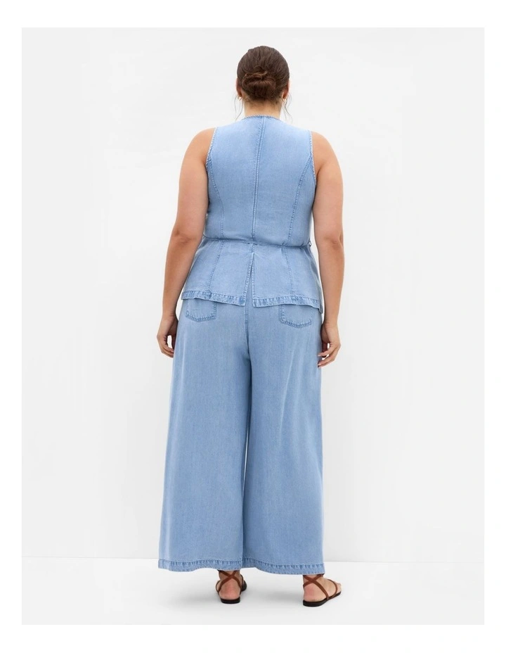 Evani Soft Denim Vest in Light Wash image 2