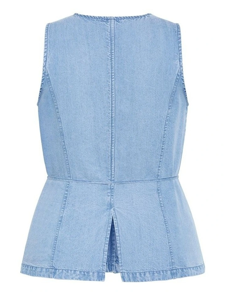 Evani Soft Denim Vest in Light Wash image 4