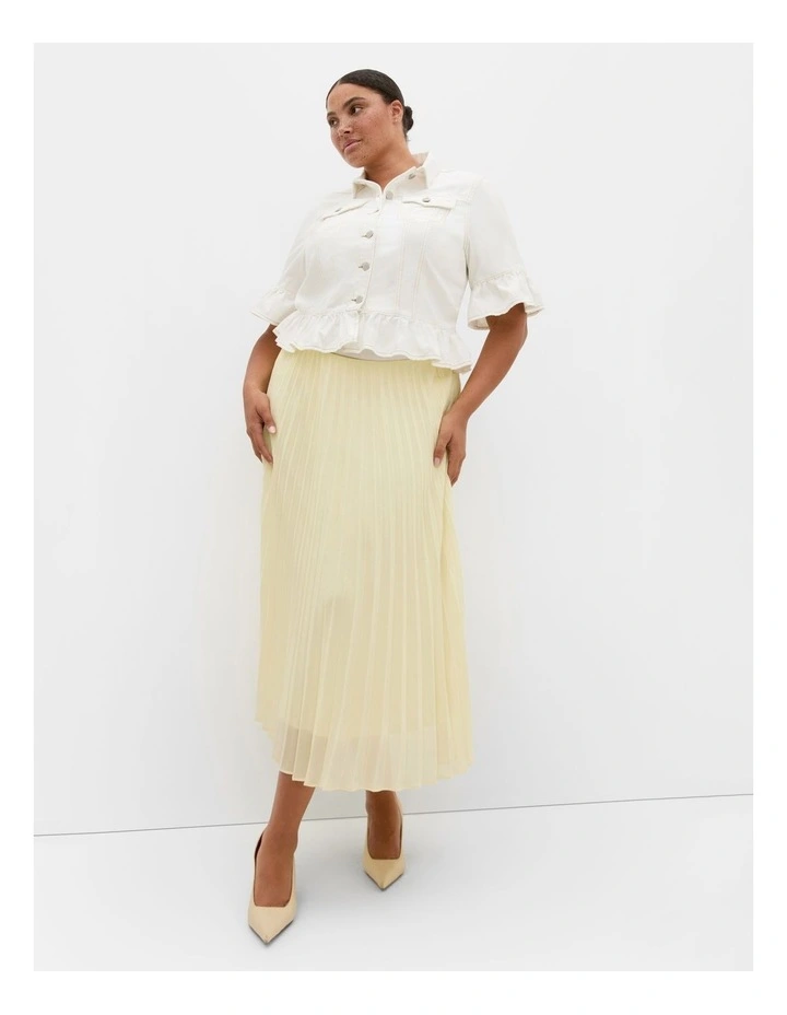 Florence Frill Denim Jacket in Ivory image 1