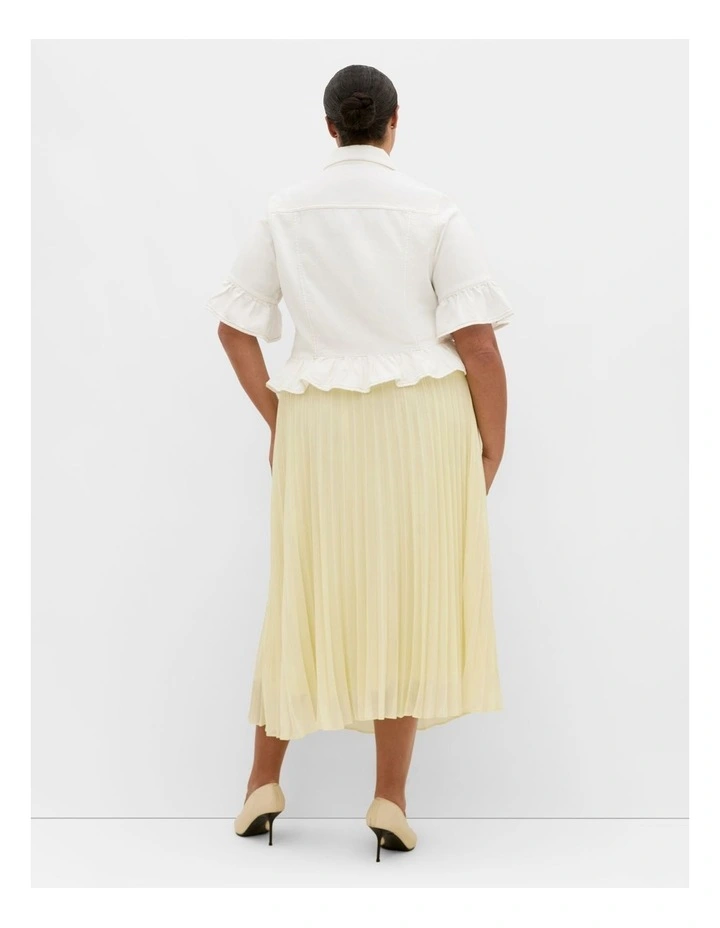 Florence Frill Denim Jacket in Ivory image 2