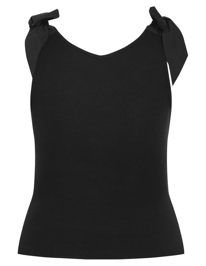 Emma Bow Rib Tank in Black image 4