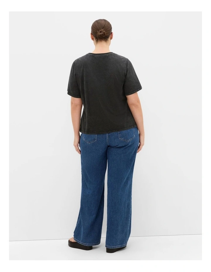 Wild Beauty Tee in Black Acid Wash image 2
