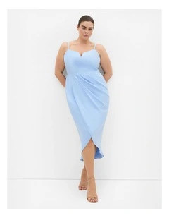 Sassy Flex Fit Tulip V Dress in Soft Blue