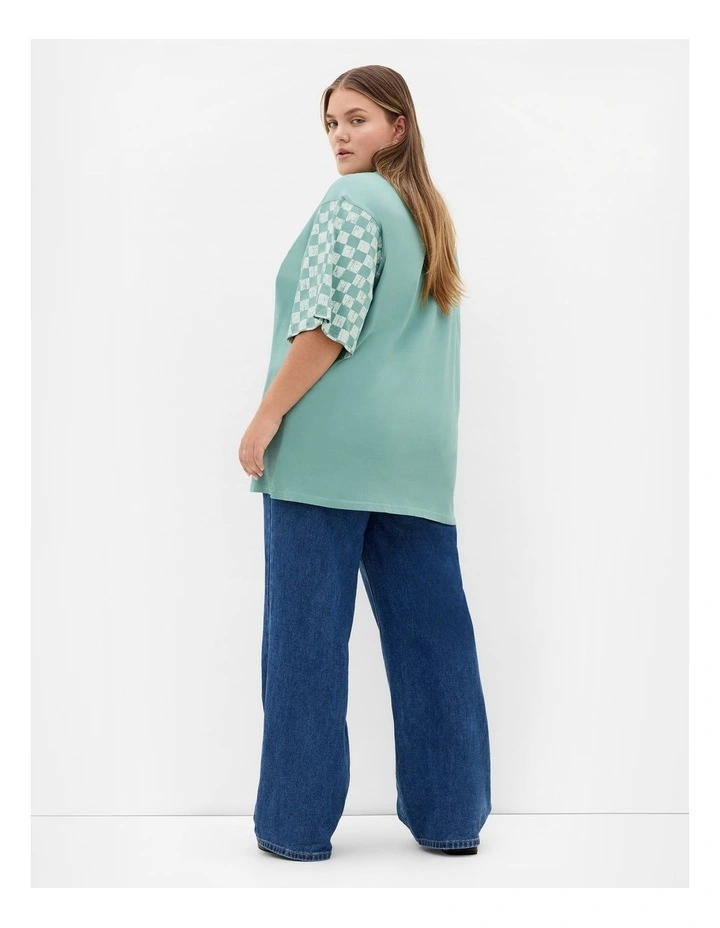 Wrangling Hearts Oversized Tee in Sage image 2