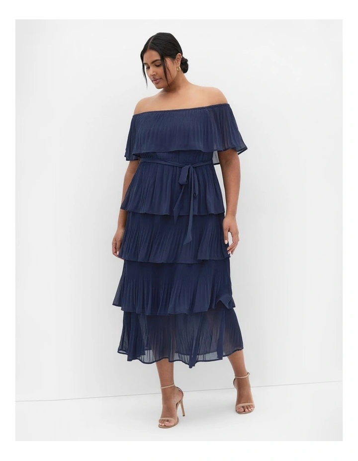 Night Garden Print Midi Dress in Navy image 1