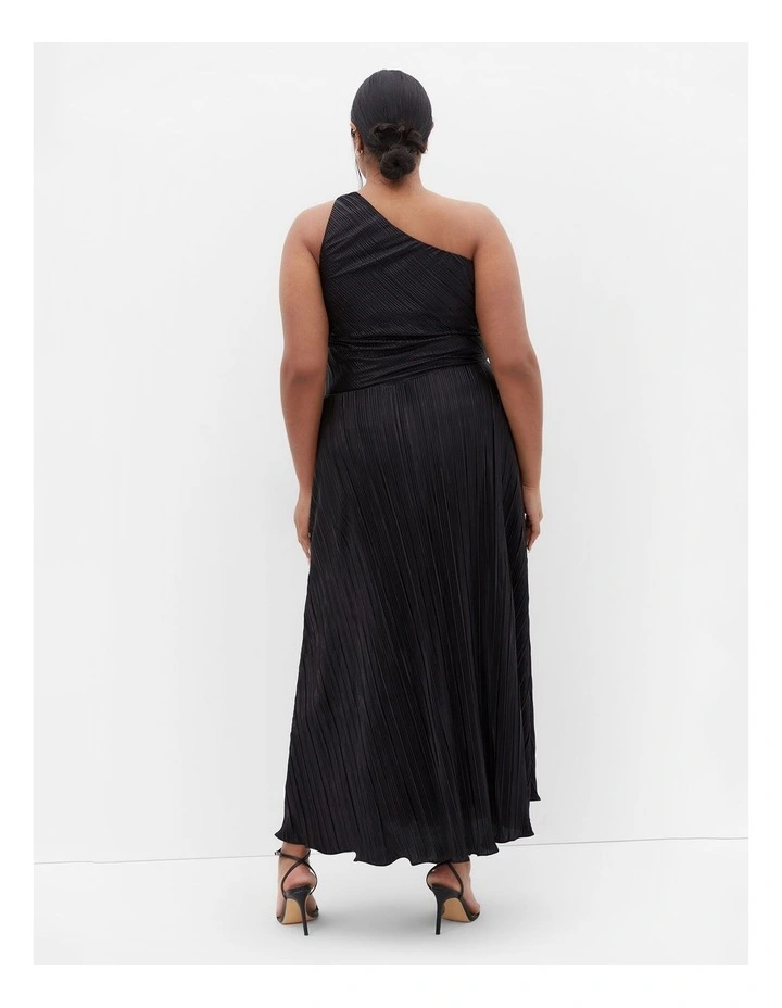 Kamila One Shoulder Metallic Dress in Black image 2